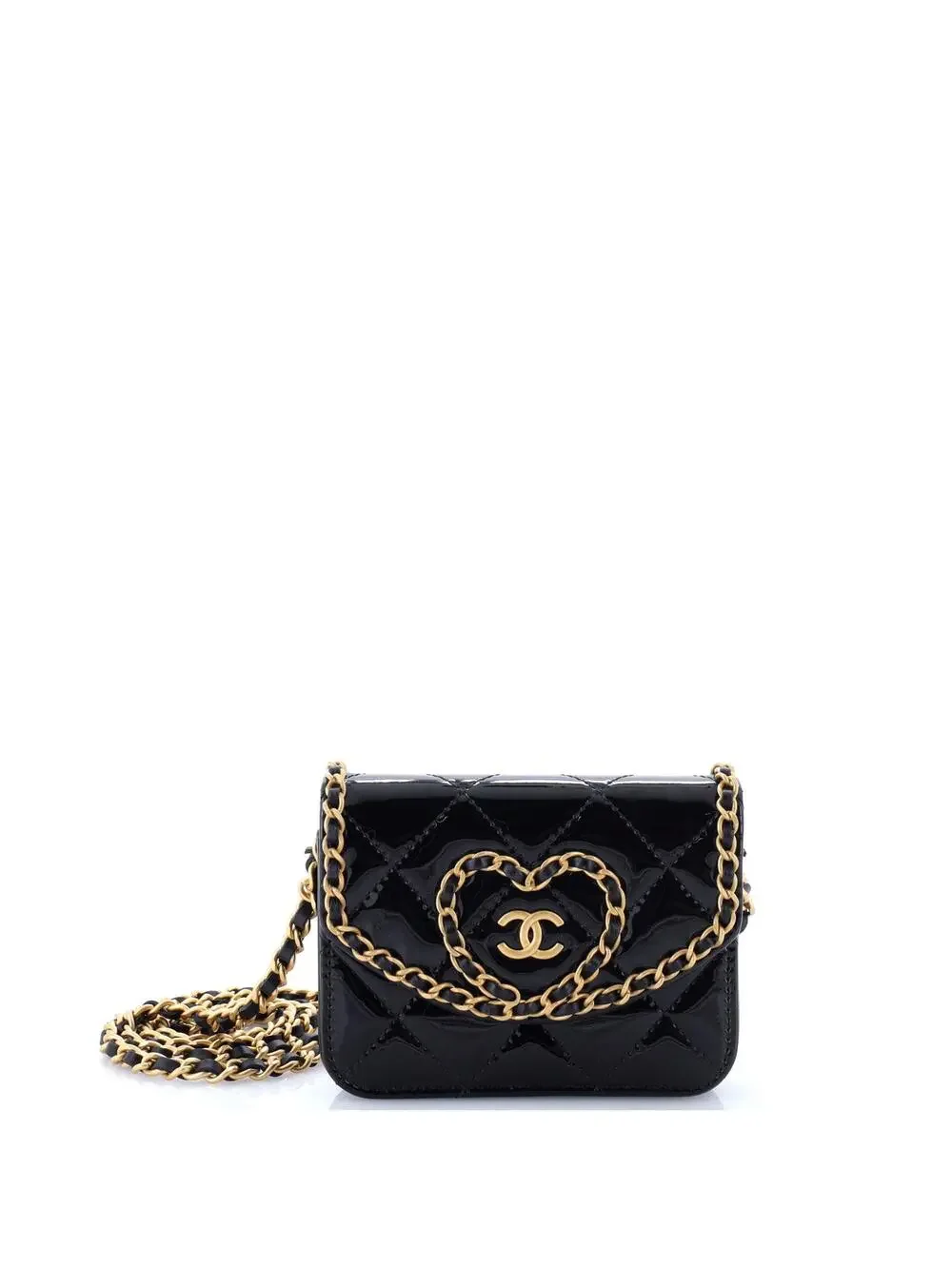 Chanel Heart Chain Flap Bag Quilted #206223C45B